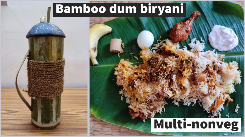 Bamboo Biriyani Multi non veg moongil biriyani